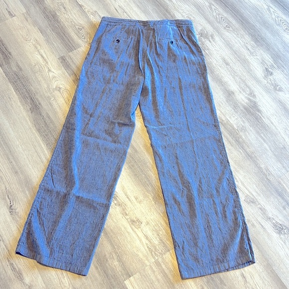 Pendleton Blue Woolen Linen Blend Wide Leg Pants High Rise Lightweight Trousers - Picture 4 of 8